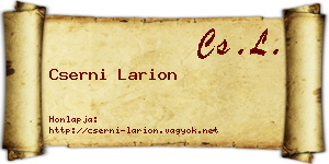 Cserni Larion névjegykártya